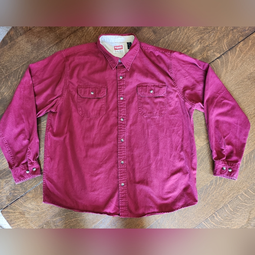 Wrangler XL Cotton Premium Quality Long Sleeve Button Up Thick